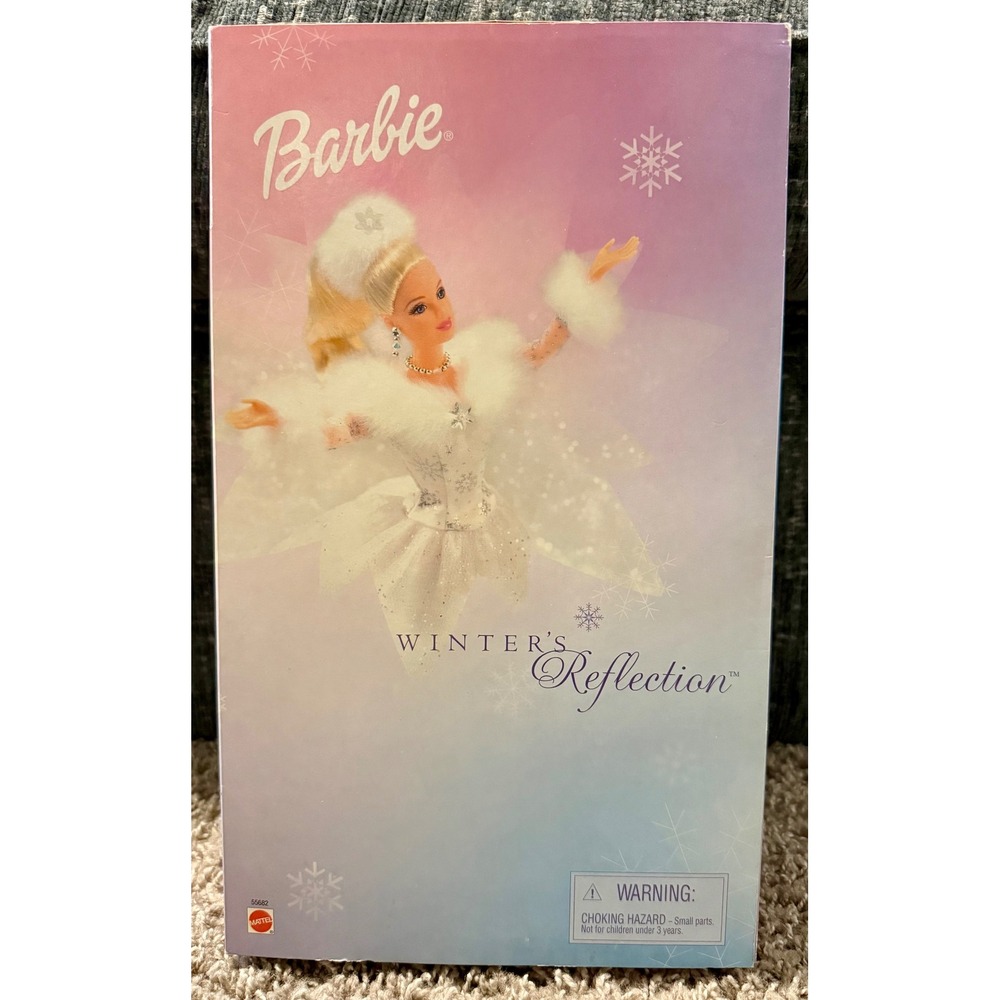 Mattel Barbie Winter's Reflection Doll 2002 White Silver Gown New 55682